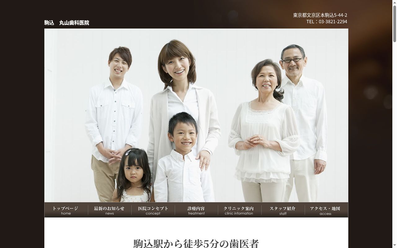 医療法人社団樹正会　丸山歯科医院の公式サイトのスクリーンショット