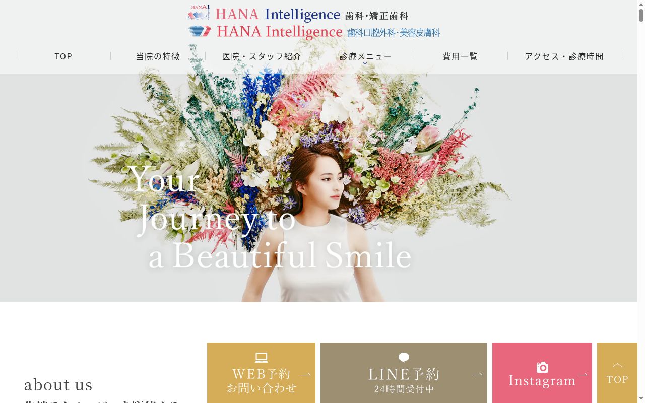 医療法人UDC HANA Intelligence 歯科・矯正歯科の公式サイトのスクリーンショット