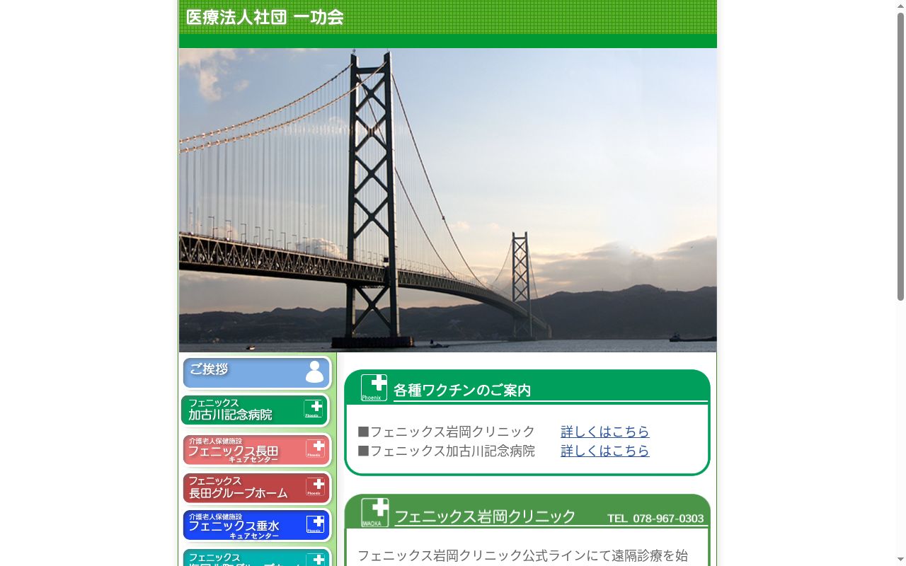 医療法人社団一功会フェニックス診療所の公式サイトのスクリーンショット