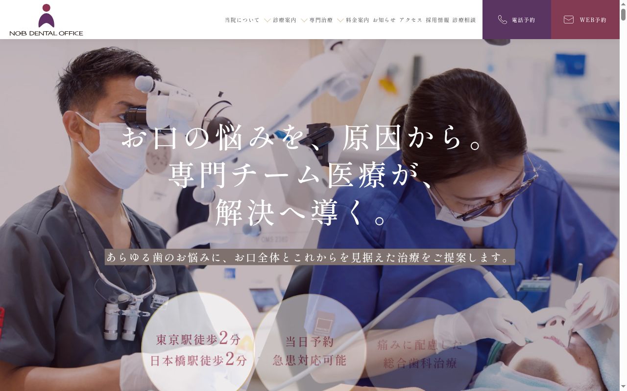 医療法人社団聖功会 ノブデンタルオフィスの公式サイトのスクリーンショット
