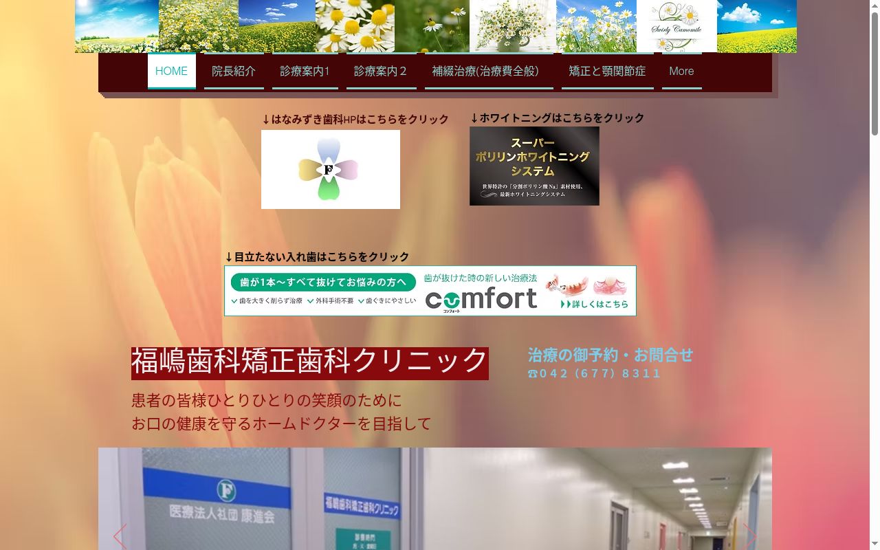 医療法人社団康進会 福嶋歯科矯正歯科クリニックの公式サイトのスクリーンショット
