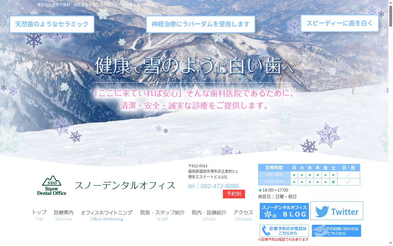 スノーデンタルオフィスの公式サイトのスクリーンショット