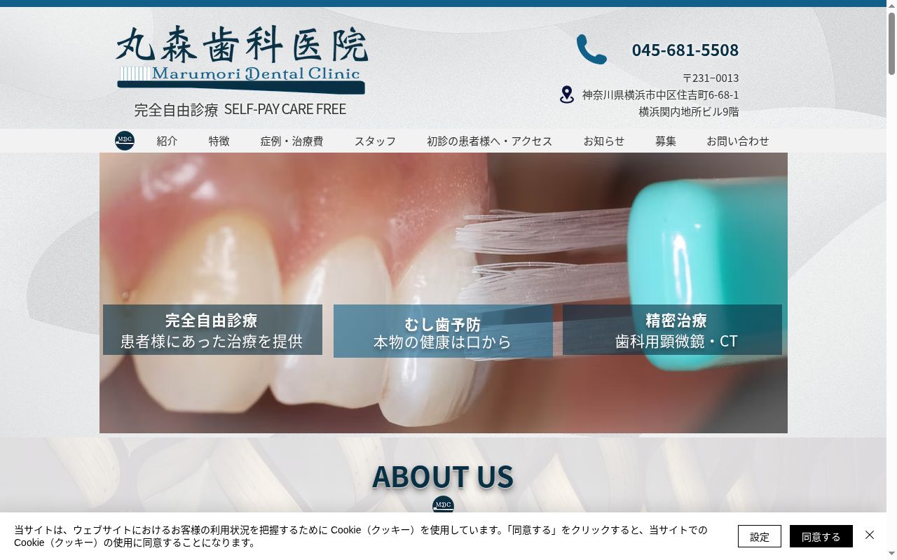 丸森歯科医院の公式サイトのスクリーンショット